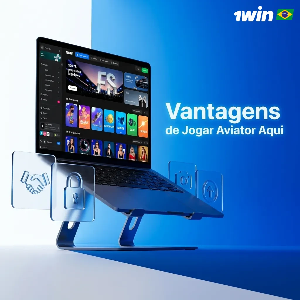 Aviator crash game platform showing 500% bonus, instant Pix withdrawals, R$1 minimum bets, and 24/7 Portuguese support