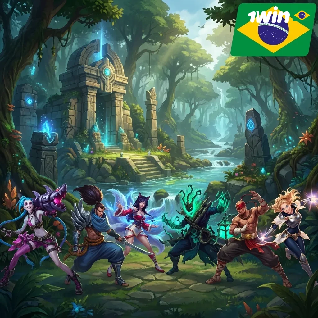 League of Legends esports tournament with professional players competing in a strategic multiplayer online battle arena game