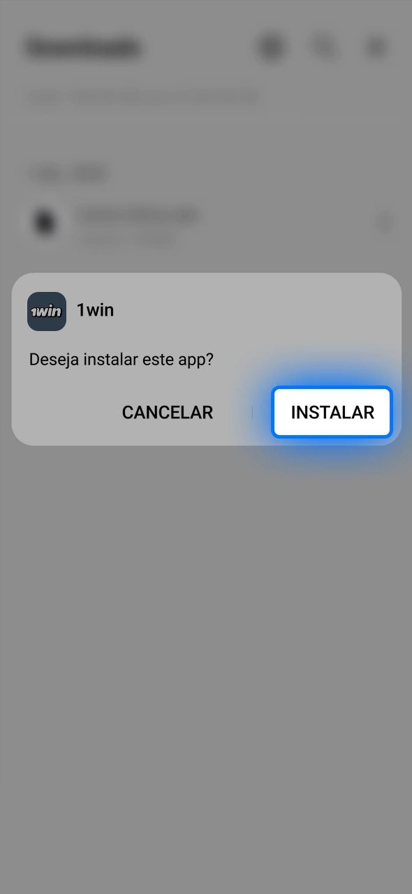 Finalize o processo clicando em Instalar no pacote da 1win e abra o aplicativo para começar a explorar os melhores mercados esportivos do Brasil.