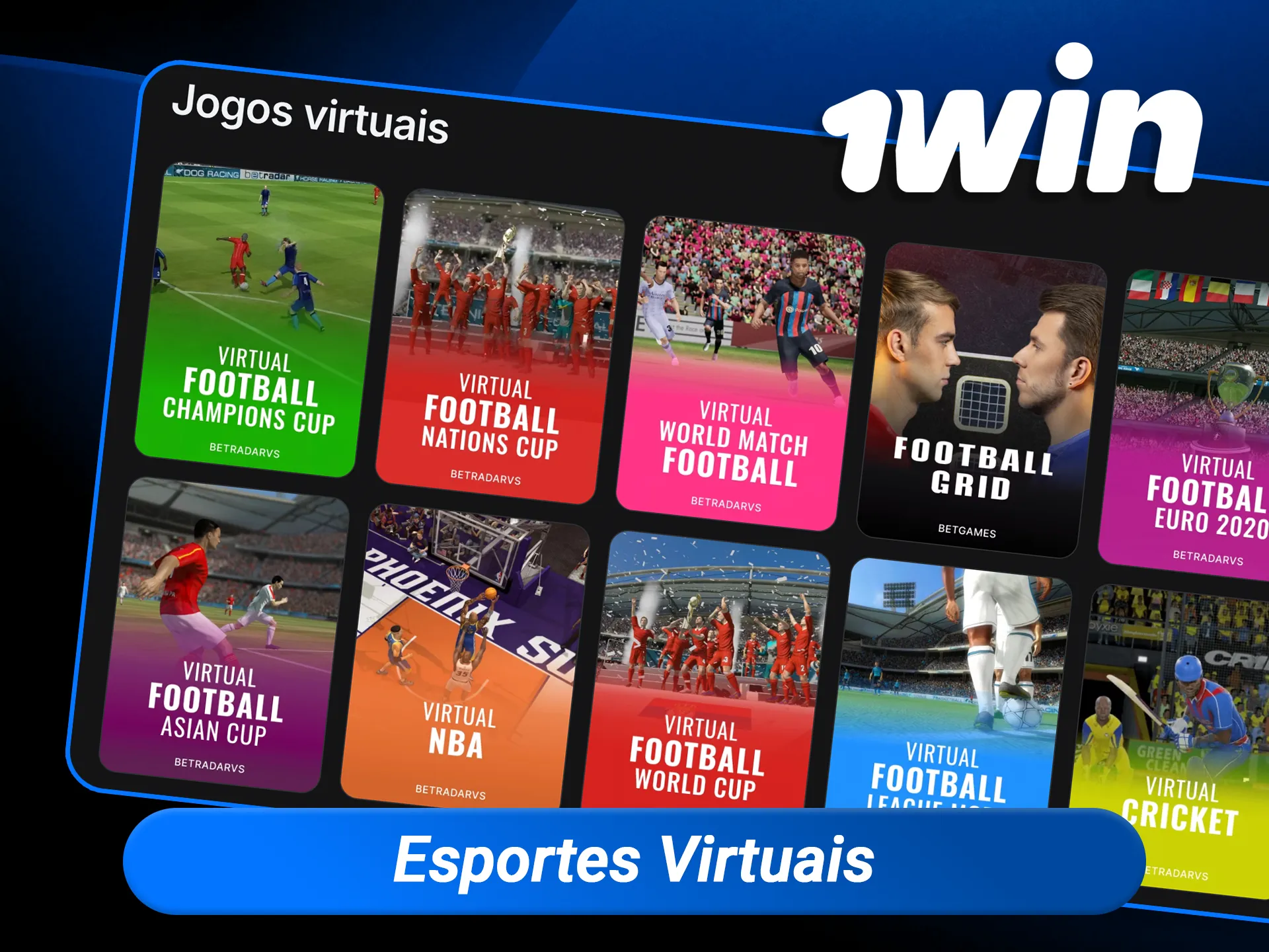 Jogue e ganhe a qualquer hora com os esportes virtuais da 1win, apresentando corridas e partidas simuladas com resultados instantâneos.
