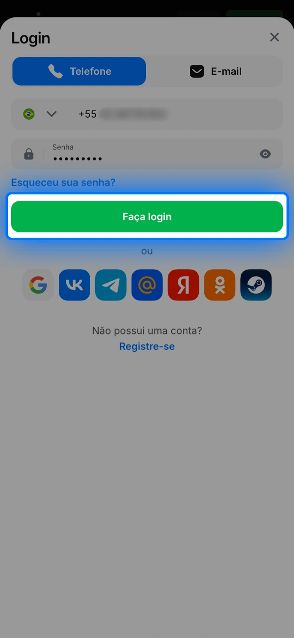 Pressione o botão de login para acessar instantaneamente seu saldo e apostas ativas na 1win.