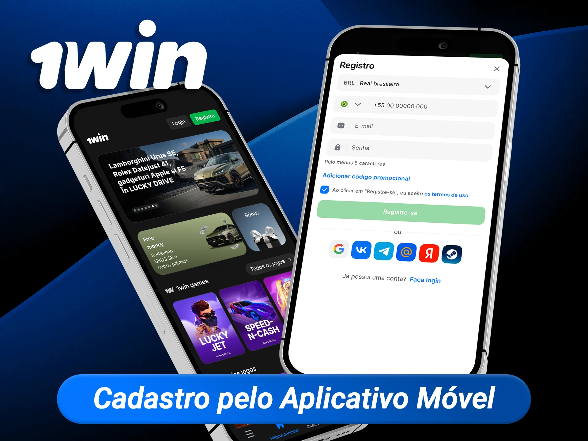 Jogue e ganhe em qualquer lugar realizando seu registro diretamente pelo app 1win, otimizado para um cadastro rápido em dispositivos Android e iOS.