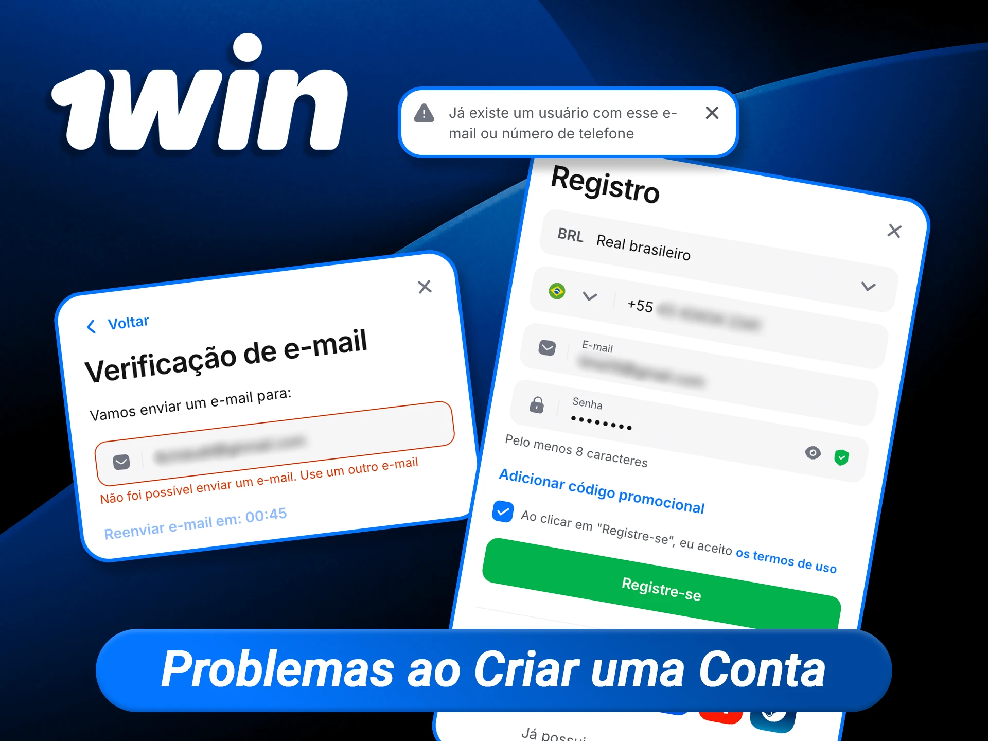 Encontre soluções rápidas para dificuldades frequentes no registro da 1win, como erros de e-mail, número de telefone ou instabilidades de conexão.